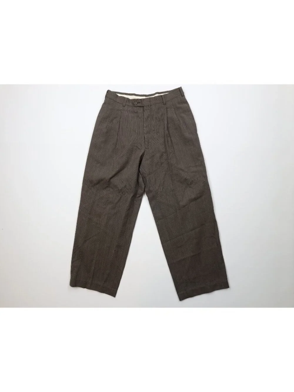 Vtg 70s Pierre Cardin Mens 30x27 Distressed Wool Ribbed Knit Wide Leg Pants USA